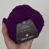 Purple Jody Long Ciao 100% Wool Yarn - 3 Balls