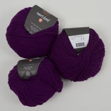 Purple Jody Long Ciao 100% Wool Yarn - 3 Balls