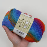 Rainbow Variegated Willow Verbena Superwash Wool + Nylon Yarn - 5 Balls