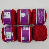 Red Glitter Garden Metallic Cotton + Glitter Crochet Thread - 6 Balls