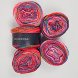 Pink + Colorful Lana Grossa Colorissimo Wool Yarn - 5 Skeins