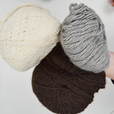 Gray, Brown + Neutral Wool + Natural Fiber Blend Yarn Bundle