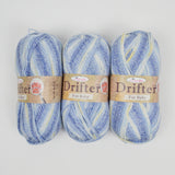 Blue + Yellow King Cole Drifter for Baby Acrylic, Cotton + Wool Blend Yarn - 3 Skeins