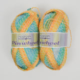 Green, Blue + Yellow Cascade Yarns Pinwheel Acrylic Yarn - 2 Skeins