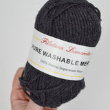 Charcoal Gray Filatura Lanarota Washable Merino Wool Yarn - 3 Skeins