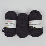 Charcoal Gray Filatura Lanarota Washable Merino Wool Yarn - 3 Skeins
