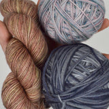 Muted Colorful Variegated Wool + Natural Fiber Yarn Bundle
