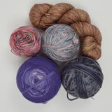 Muted Colorful Variegated Wool + Natural Fiber Yarn Bundle