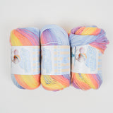 Pastel Rainbow Parfait Lion Brand Ice Cream Acrylic Yarn - 3 Skeins