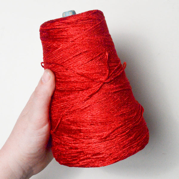 Red Viscose Chenille Yarn - 1 Cone Default Title