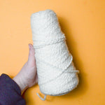 White Curly Texture Wool Blend Yarn - 1 Cone Default Title