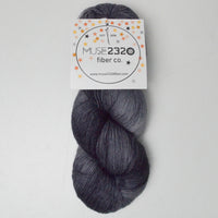 Dark Gray Variegated Muse2320 Fiber Co. Fat Finch Fingering Superwash Merino Yarn - 1 Skein