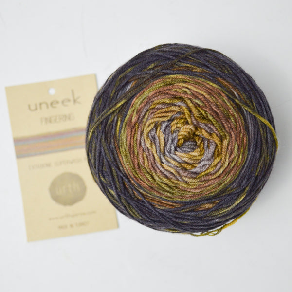 Yellow + Gray Uneek Extrafine Superwash Merino Fingering Yarn - 1 Ball