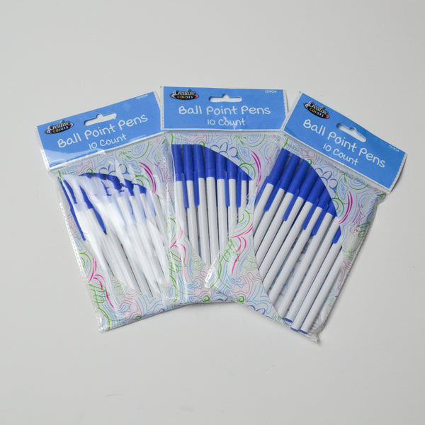 Blue Ball Point Pens - 3 Packs – Make & Mend