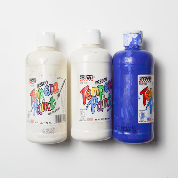 RichArt Fresco White + Blue Tempera Paint - 3 Bottles – Make & Mend