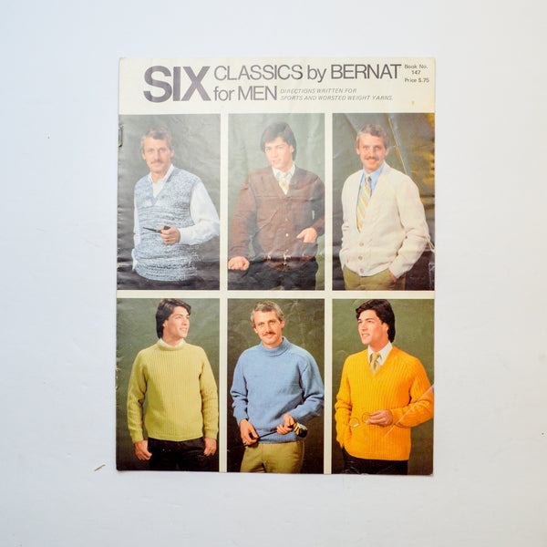 Vintage 1960 Six Classics by Bernat for Men, Book No. 147 Default Title