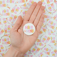 Mini Make & Mend Sticker in White