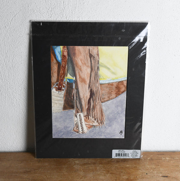 Cowboy Stirrup Matted Watercolor