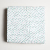 Teal + White Chevron Loose-Weave Lightweight Fabric - 40" x 60" Default Title