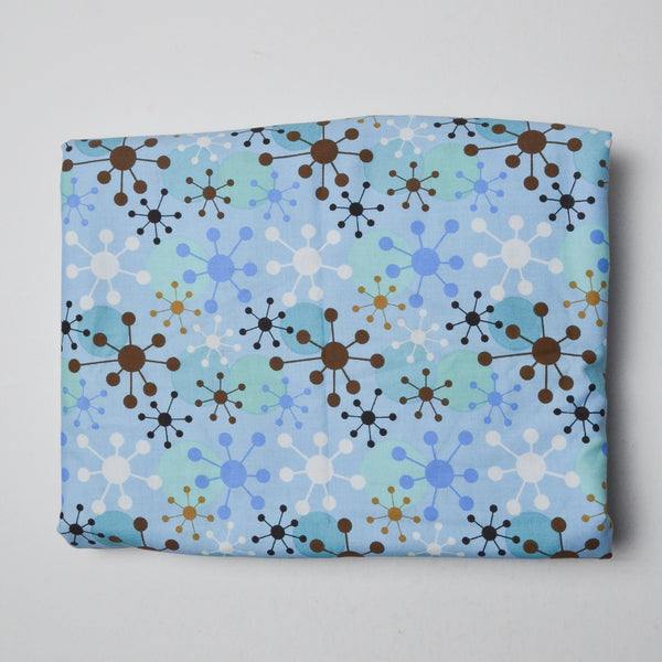 Brown + Blue Molecule Quilting Weight Fabric - 44" x 108" Default Title
