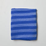 Blue + Sparkly Silver Striped Knit Fabric - 37" x 76" Default Title