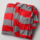 Grey + Red Stripes Soft Jersey Knit Fabric - 68" x 336" Default Title