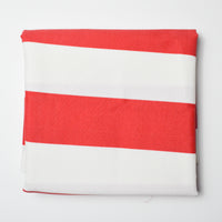 Red + White Striped Stiff Synthetic Upholstery Fabric - 54" x 72" Default Title
