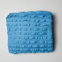 Teal Ruffled One-Way Stretch Knit Fabric - 56" x 66" Default Title
