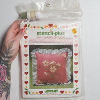 Stencil-Plus Daisies Candlewicking + Stencil Paint Pillow Kit Default Title