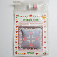Stencil-Plus Hearts + Flowers Candlewicking + Stencil Paint Pillow Kit Default Title