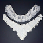Pleated Tulle + Cutwork Embroidered Lace Collars - Set of 2 Default Title