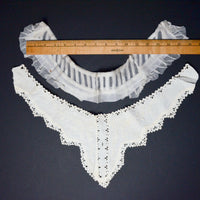 Pleated Tulle + Cutwork Embroidered Lace Collars - Set of 2 Default Title
