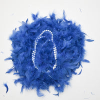 Blue Feather Boa + Faux Pearl Necklace Default Title