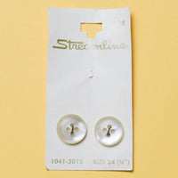 Vintage Shiny White Buttons - Set of 2 Default Title