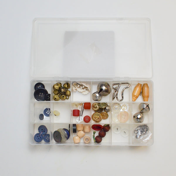 Assorted Buttons in Clear Compartment Case Default Title
