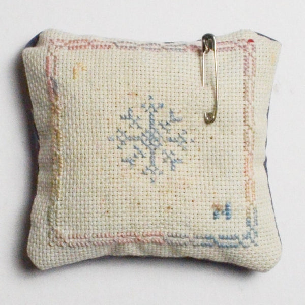 Snowflake Cross Stitched Pin Cushion Default Title