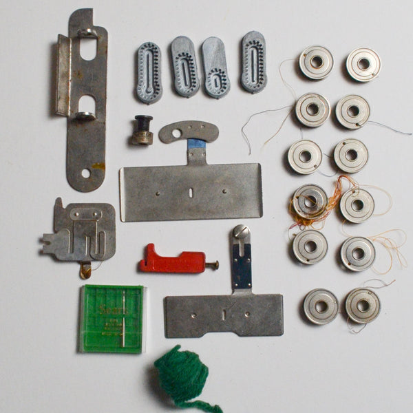 Metal Bobbins + Assorted Sewing Machine Accessories Default Title