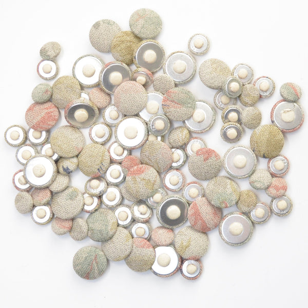 Muted Gray, Green + Pink Fabric Button Bundle Default Title