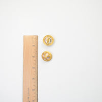 Colorful Woven Sphere in Gold Dome Buttons - Set of 2 Default Title
