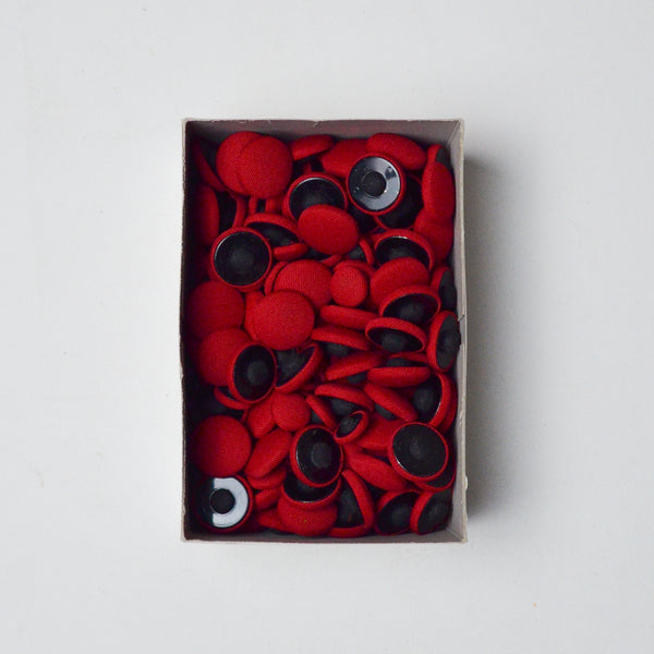 Red Fabric-Covered Buttons with Canvas Shank, 2 Mixed Sizes Default Title