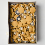 Muted Yellow Fabric-Covered Buttons with Canvas Shank, 2 Mixed Sizes Default Title
