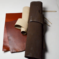 Brown Shoe Making Material (For Soles?) + Assorted Thick Leather Bundle Default Title