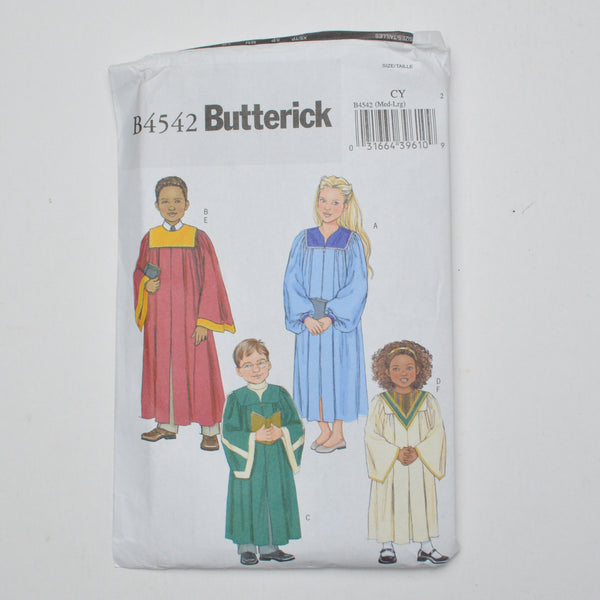 Butterick B4542 Youth Gown Sewing Pattern Size CY (Med-Large
