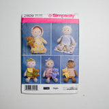 Simplicity 2809 Doll, Clothes, Cat + Bear Sewing Pattern Default Title