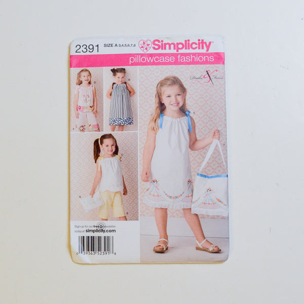 Simplicity 2391 Children's Clothes + Bag Sewing Pattern Size A (3-8) Default Title