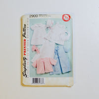 Simplicity 2900 Baby's Layette + Bonnet Sewing Pattern Size A (XXS-L) Default Title