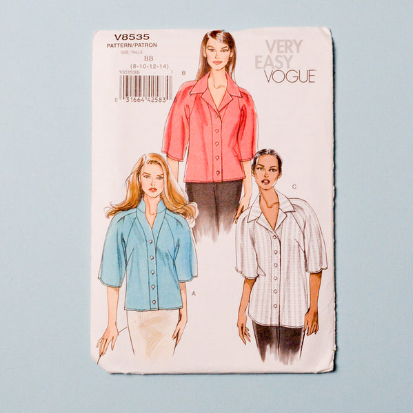 Very Easy Vogue V8535 Misses' Shirt Pattern - Size BB (8-14) Default Title