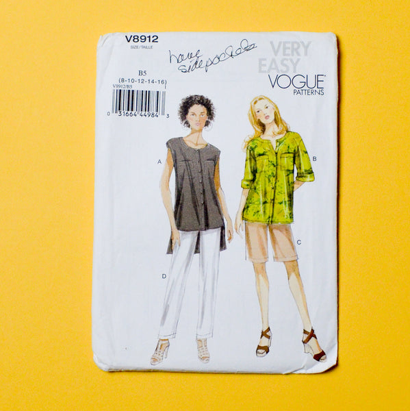 Very Easy Vogue V8912 Misses' Top, Shorts + Pants Pattern - Size B5 (8-16) Default Title