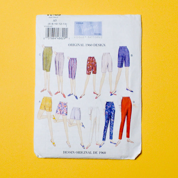 Vogue Vintage Model V9189 Misses' Shorts + Pants Pattern *** Default Title