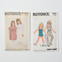 Vintage Butterick Children's Size 6x Dress + Romper Sewing Pattern Bundle - Set of 2 Default Title